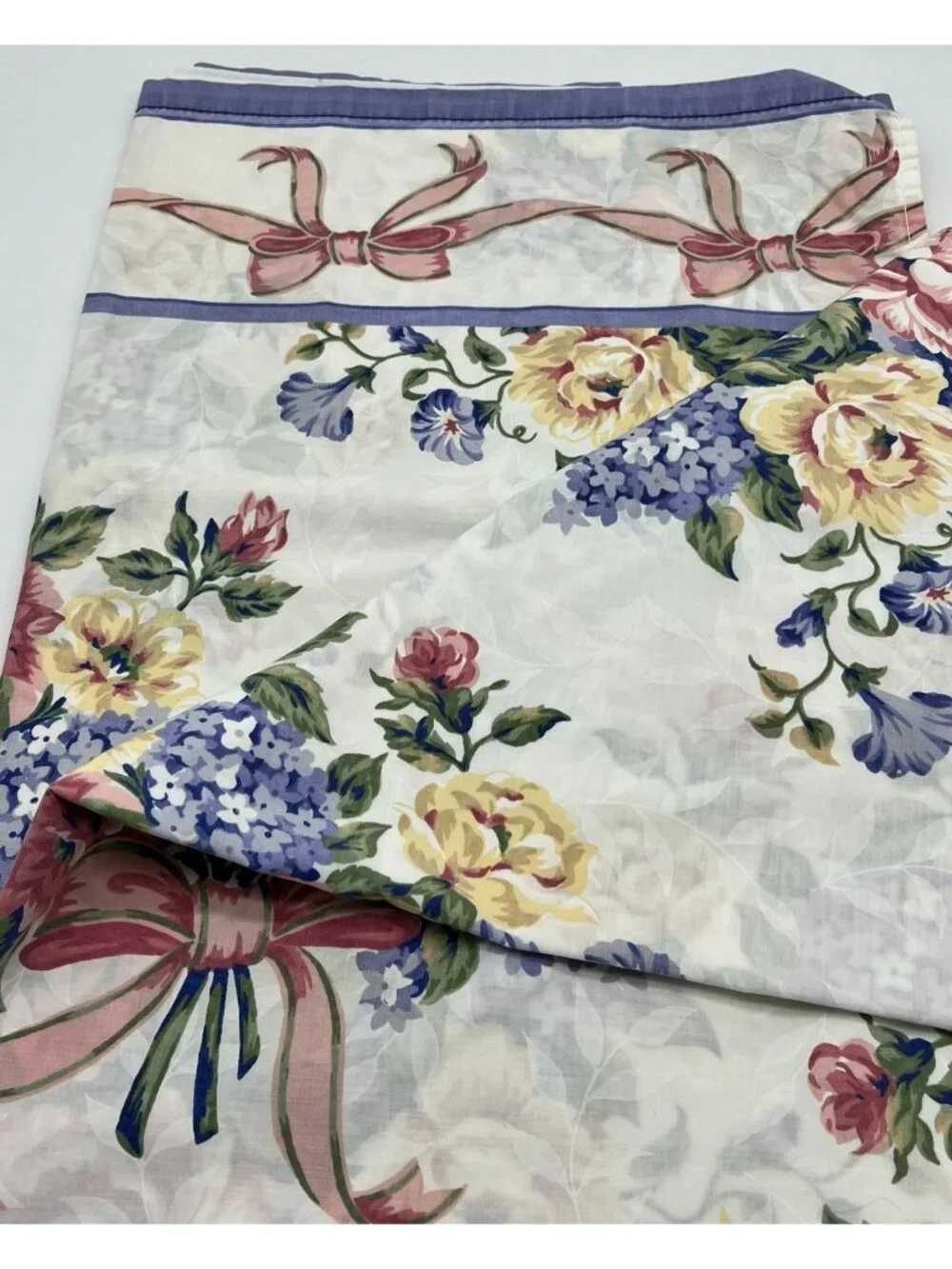 Vintage Cannon Jumeau Floral No Iron Individual Flat Sheet Whimsical Bedding